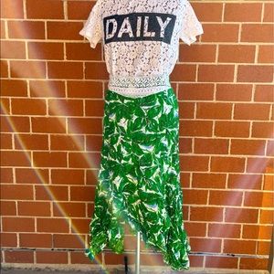 Green Leaves Maxi Skirt